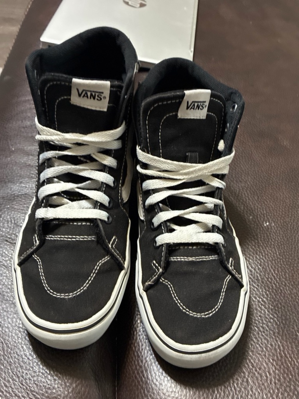 Vans Kids High-Top Sneakers in Black and White